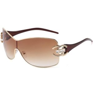 Brown Wrap Around Y2K sunglasses
